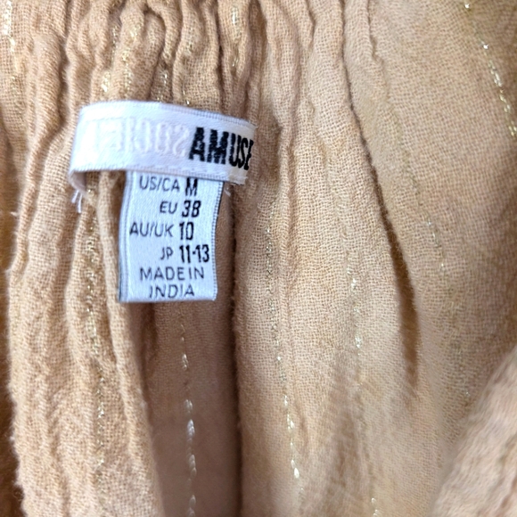 Amuse Society X Revolve Marielle Cotton Tan Metallic Stripe Bohemian Tank Top - Picture 5 of 12